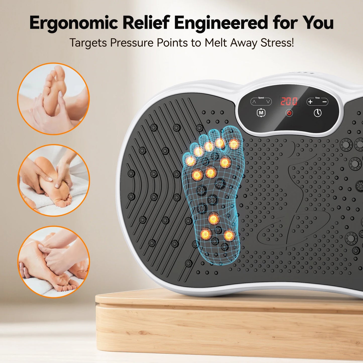 Whole Body Fitness Massage Calorie Counter Vibration Plate 120 Speed Levels Professional Machine for Effortless Body Sculpting