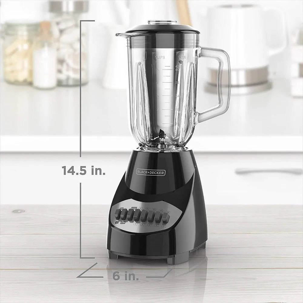 Countertop Blender with 6-Cup Glass Jar and 10-Speed Settings