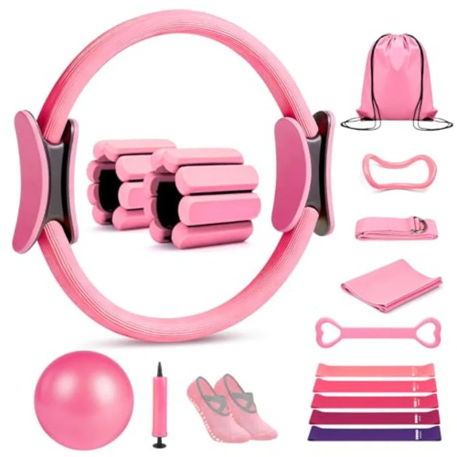 YAO HUI HUANG Pilates Ring Set With Ankle Weights Kit