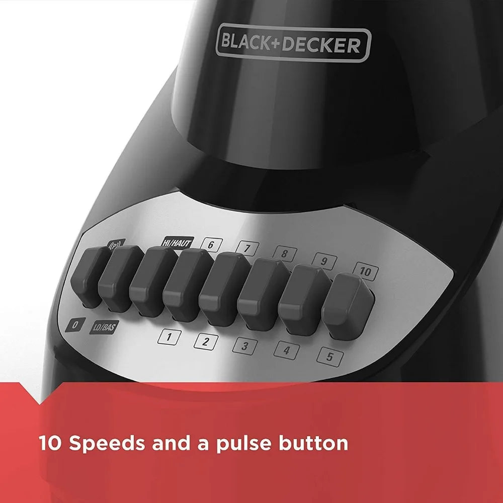 Countertop Blender with 6-Cup Glass Jar and 10-Speed Settings