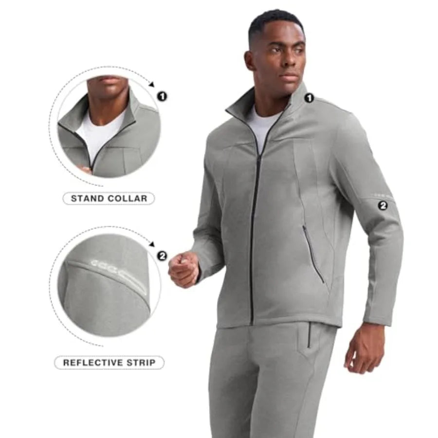 Rdruko Mens Fleece Track Suit Set 2 Piece Winter Warm Athletic