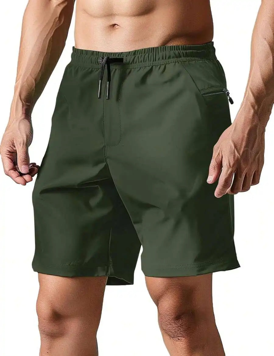 Mens Quick Dry Swim Trunks With Compression Liner And Zipper Pockets