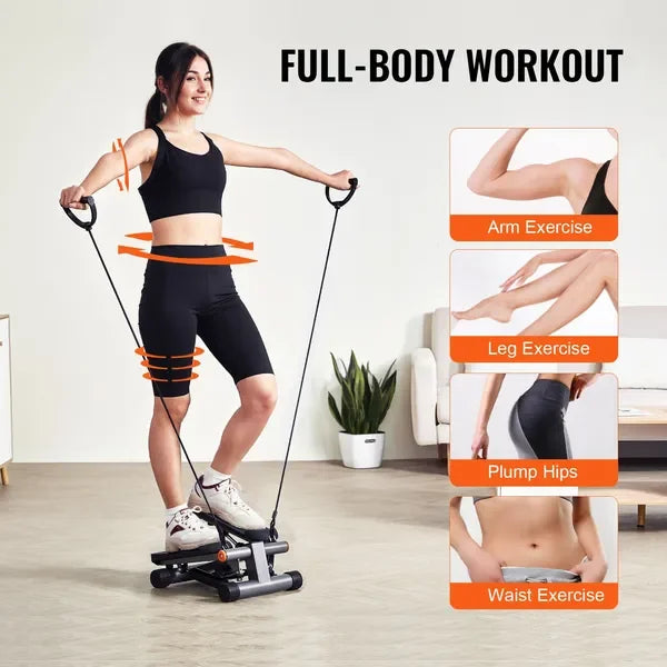 Mini Stair Stepper With Resistance Bands For Home Exercise