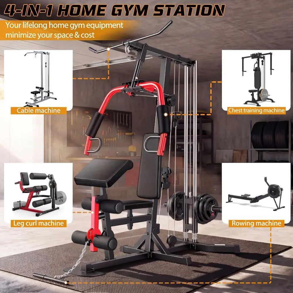 YTYIN All-in-One Home Gym With Pulley System Seated Row