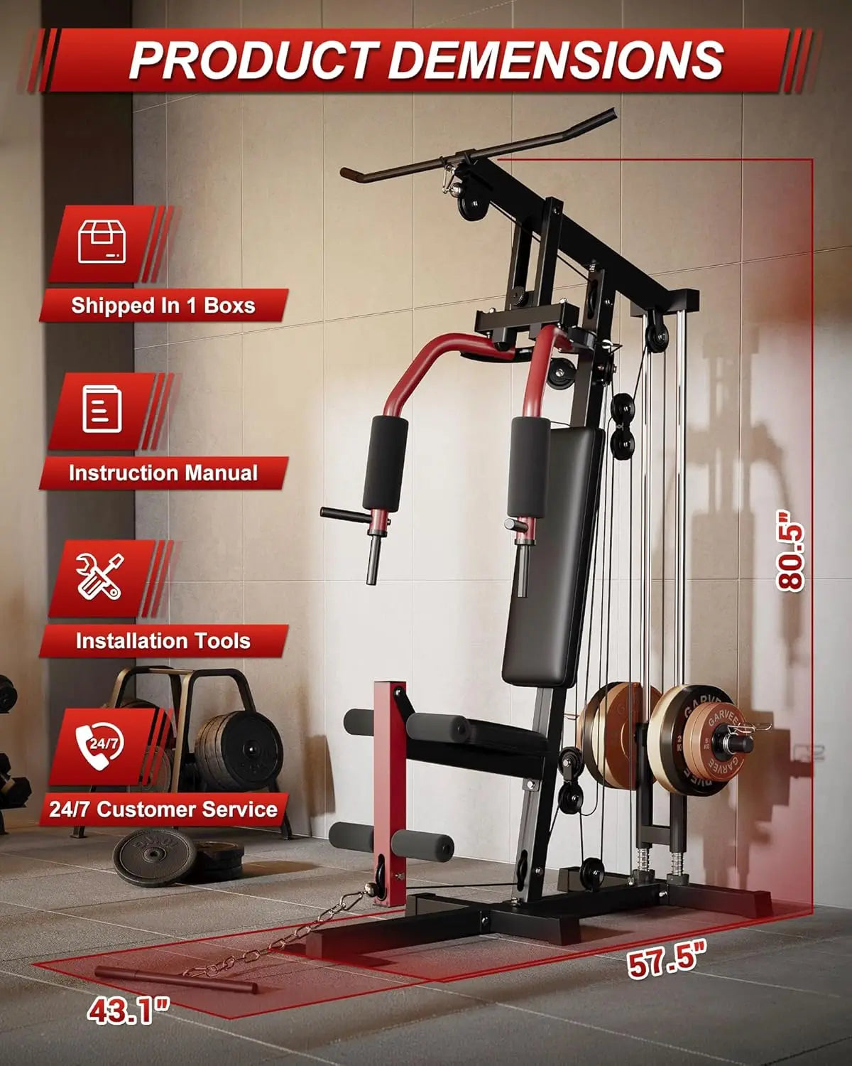 HiMISS All In One Home Gym Machine Full Body Strength