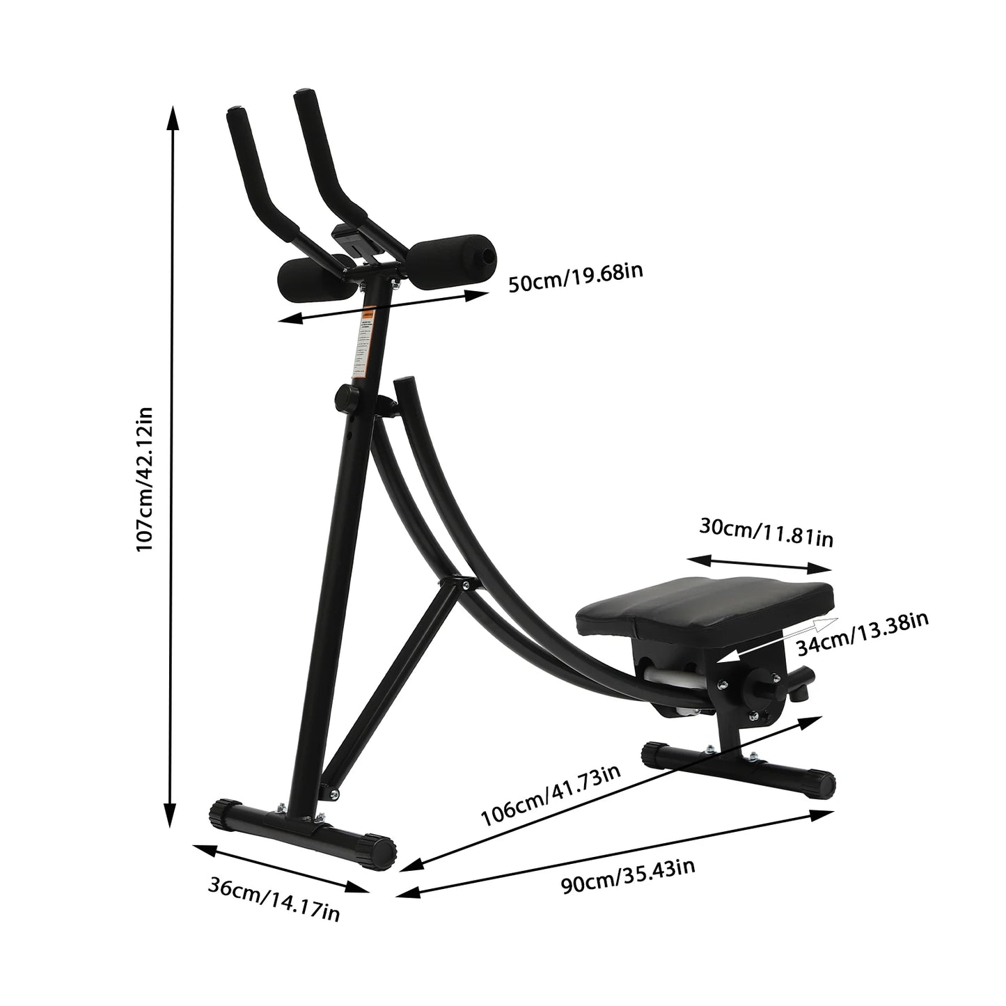 Ab Exercise, Ab Machine, Foldable Crunch Trainer, Dual Track 40° Curved Design, Multi-Functional Abs Core Fitness Equipment, LED Display for Workout Time, Black Home Gym Abdominal Trainer, Waist Arm Leg Glutes Body Sculpting