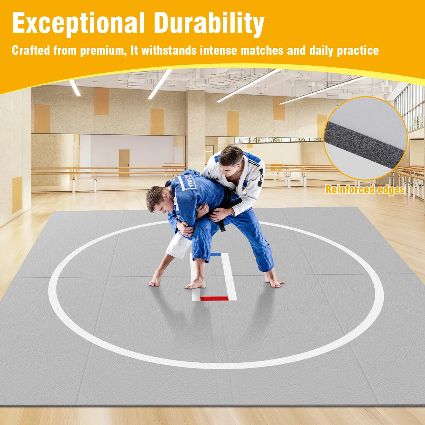 MOJOYCE Roll Up Wrestling Mat Anti Slip For Grappling And Judo