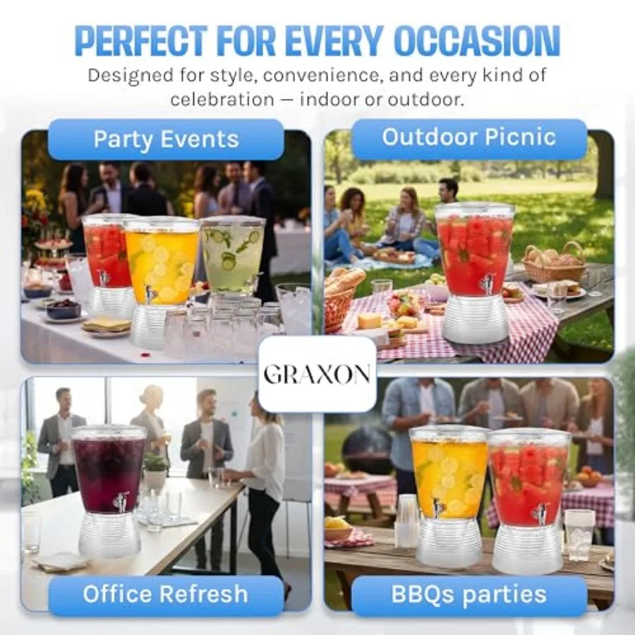 Reusable Plastic Drink Dispenser For Kitchen And Parties