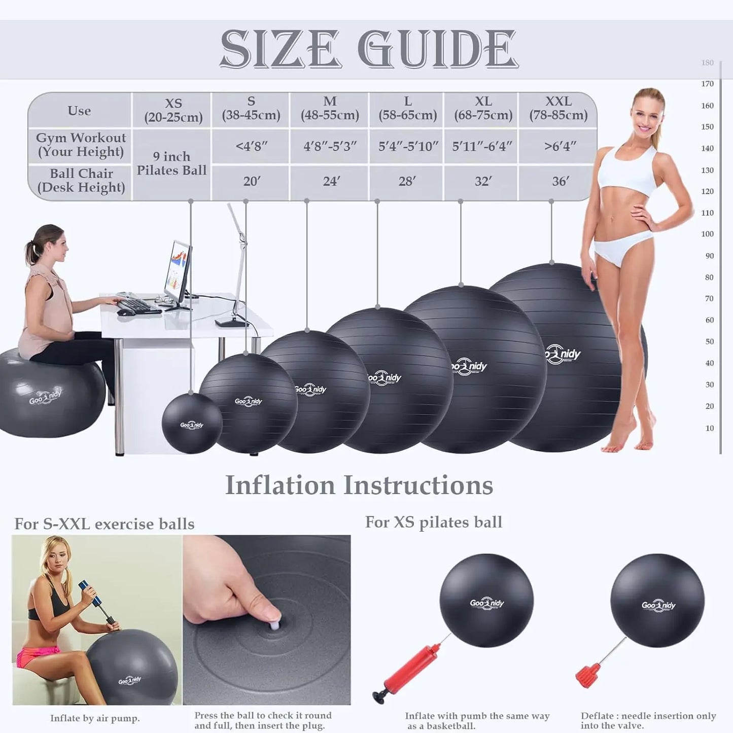 Anti Burst Pilates Yoga Ball Chair 2200 Lb Capacity