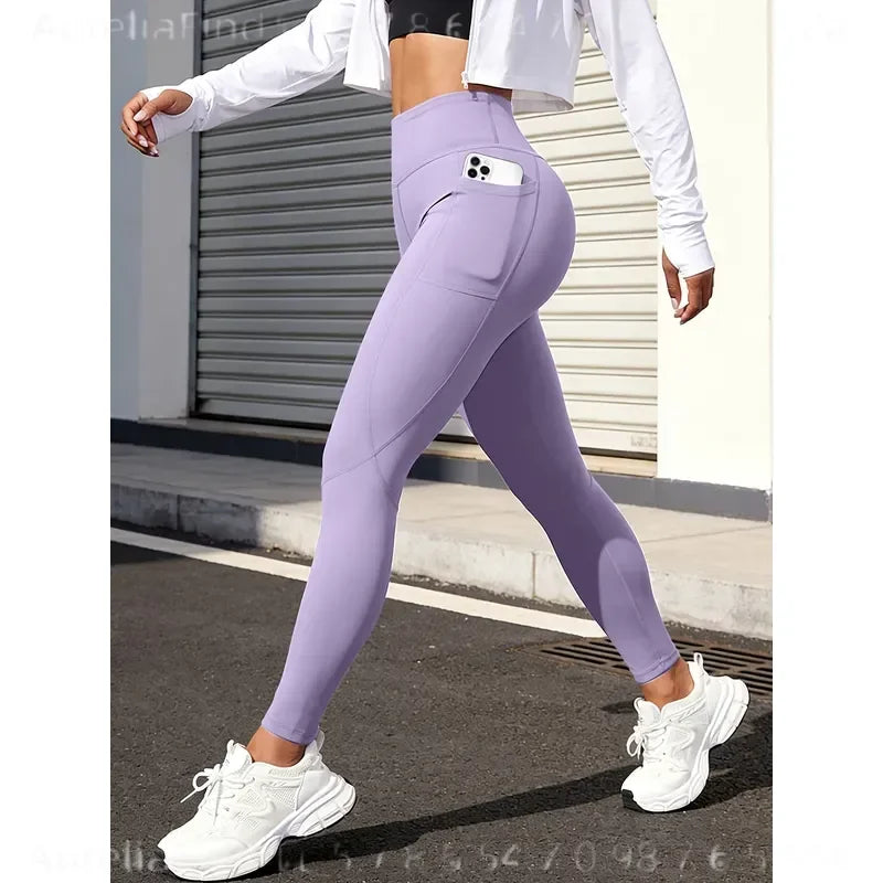 Women's High Waist Yoga Leggings With Side Pockets For Workouts