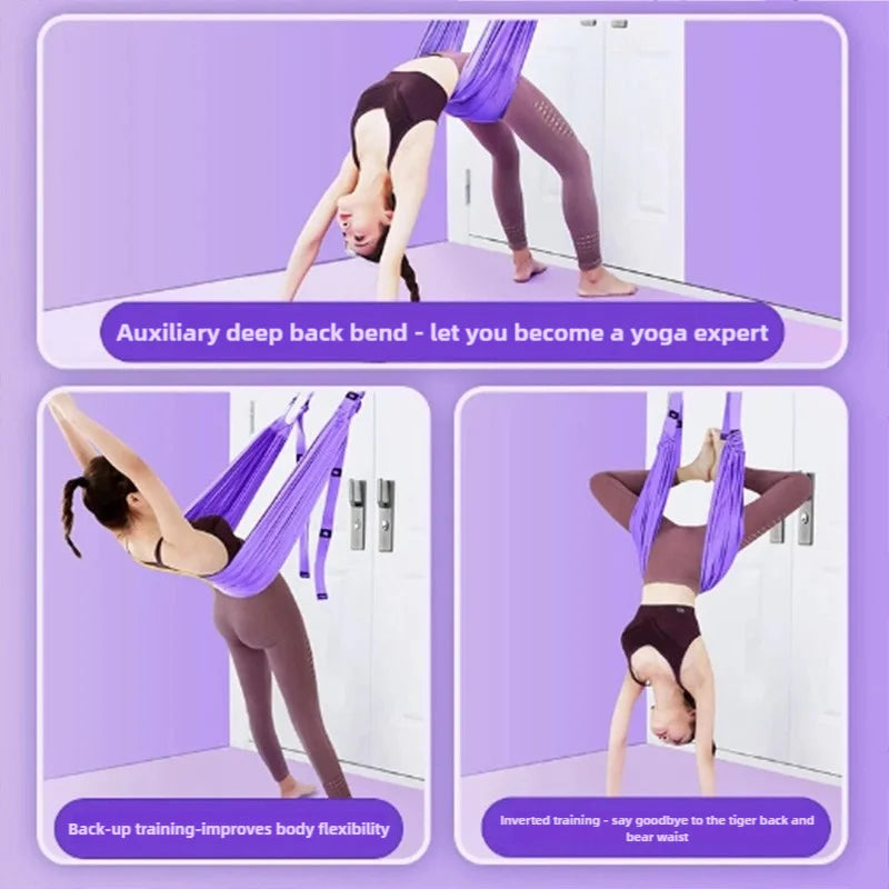 Advanced Purple Aerial Yoga Rope - Professional Home Yoga Assistant, Luxury Fitness Gear, Single Piece