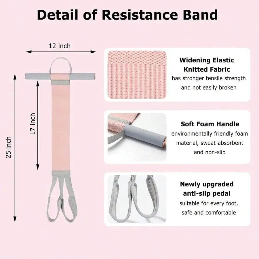 120-Pound Resistance Band With Handle, Heavy-Duty Elastic Pull Rope, Suitable For Yoga, Sit-Ups, Strength Training, And Home