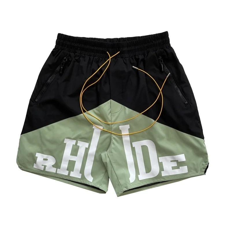 2026 Rhude High Street Trend Casual Shorts Men Woman Letter Print Loose Breathable Light Quick Drying Rhude Sports Shorts