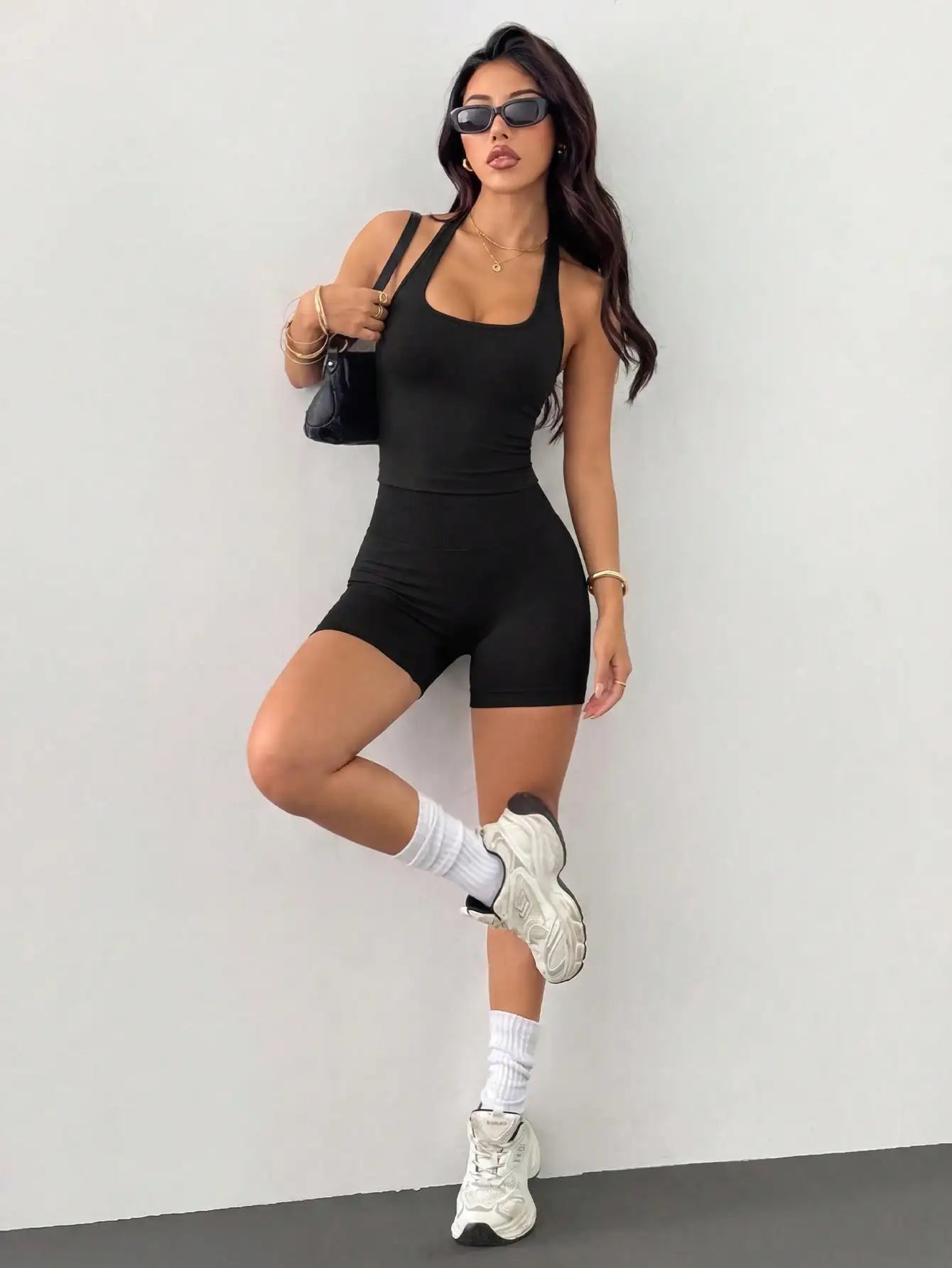 Women's Outdoor Sports Set: Tank Top + Shorts, Versatile For Daily Wear, Slim Fit, Lifting Design, Lightweight & Breathable