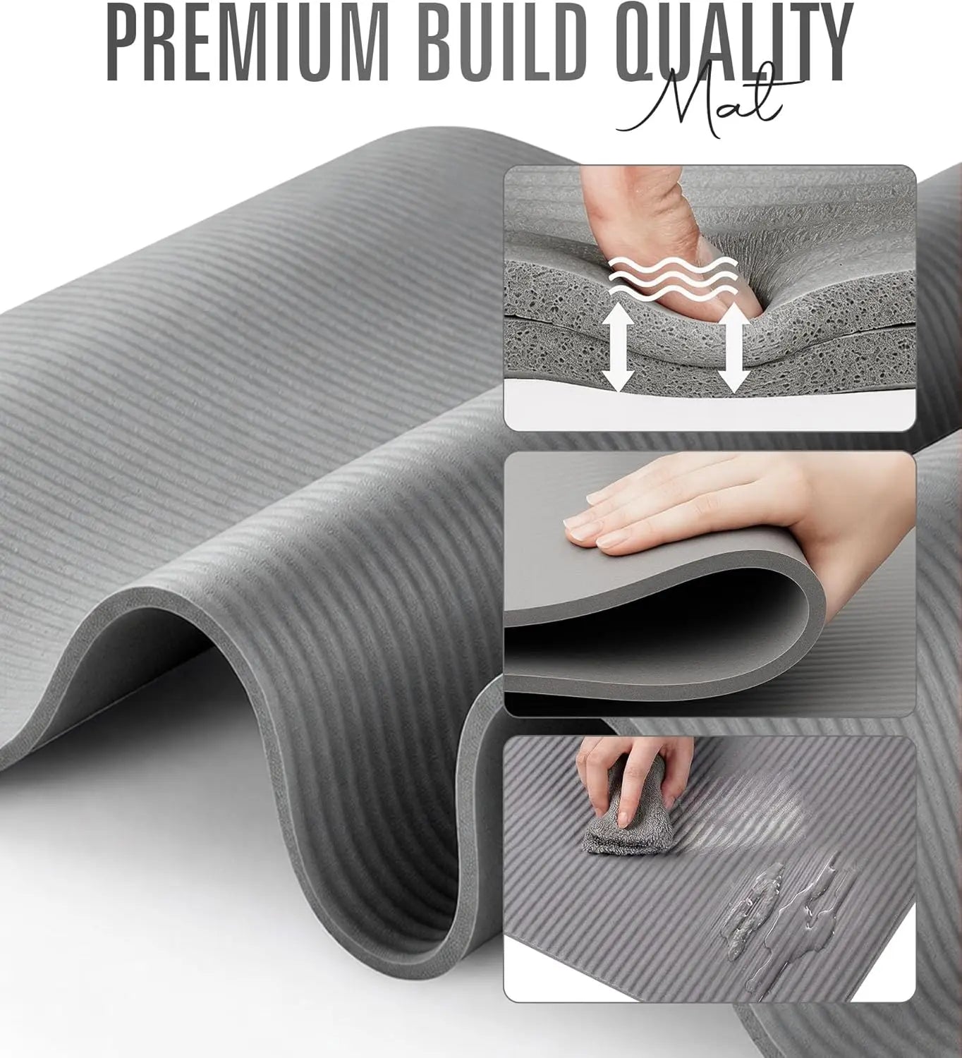 Yoga Mat Non-Slip Extra Thick Cushioning for Home Workouts