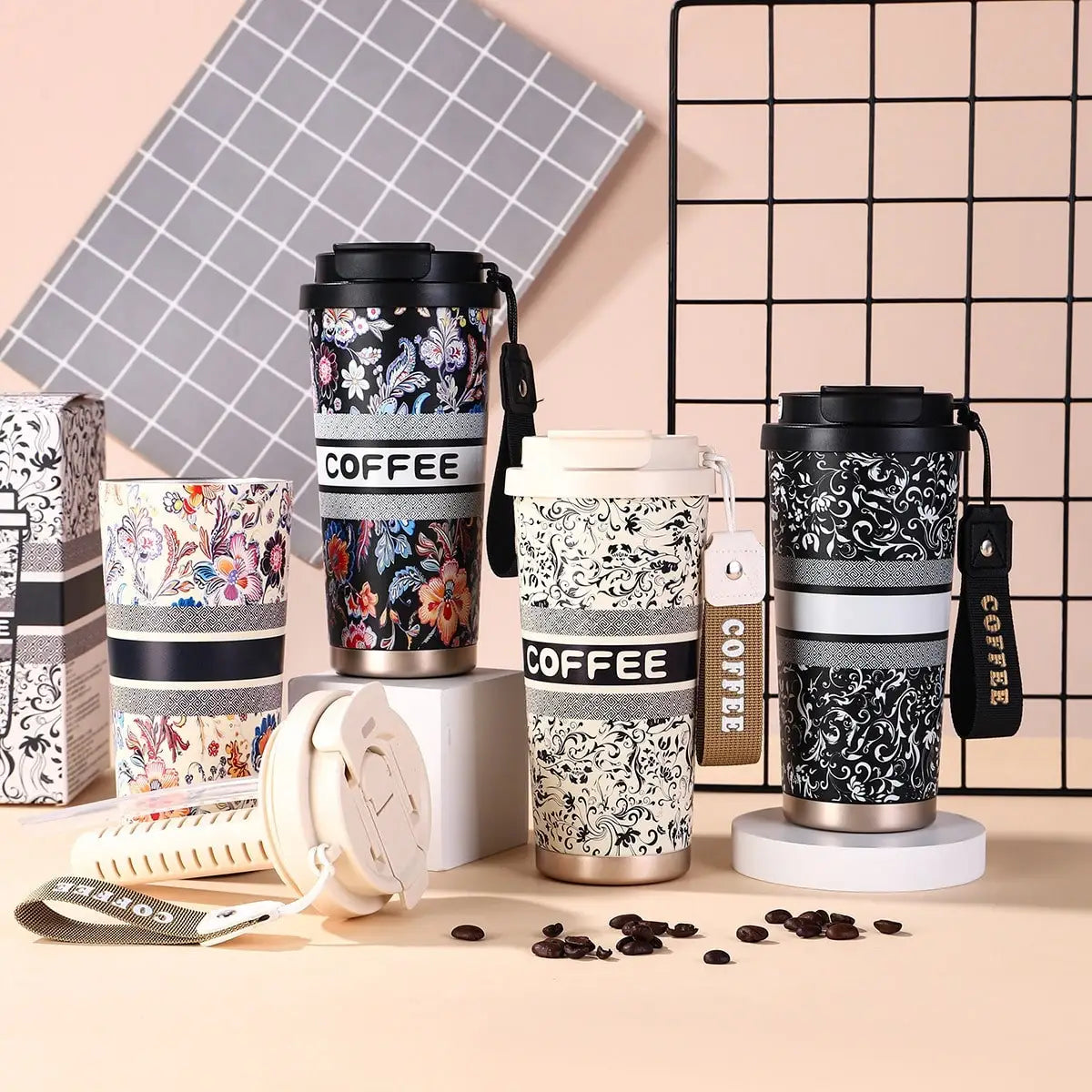 Stainless Steel Insulated Travel Coffee Tumbler With Leakproof Lid