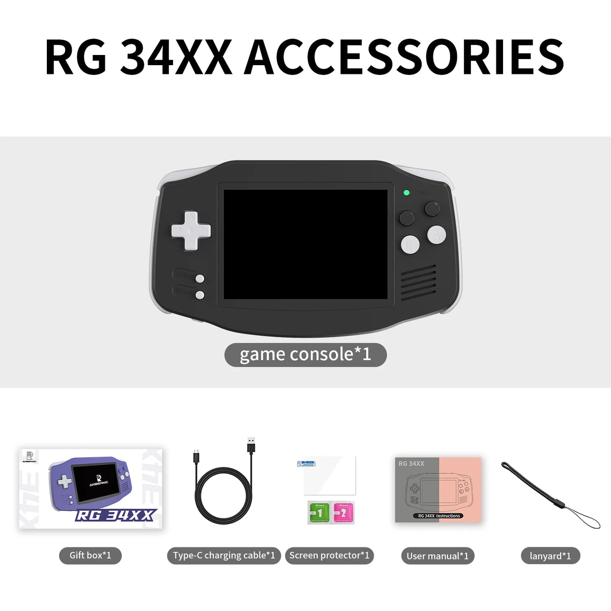 Anbernic RG34XX Retro Handheld Game Consoles Linux 64-bit 3.4-inch IPS 720*480 Screen H700 Quad-core 3500mAh RG 34XX Portable Gaming Console  Streaming WiFi Bluetooth HD TV Output