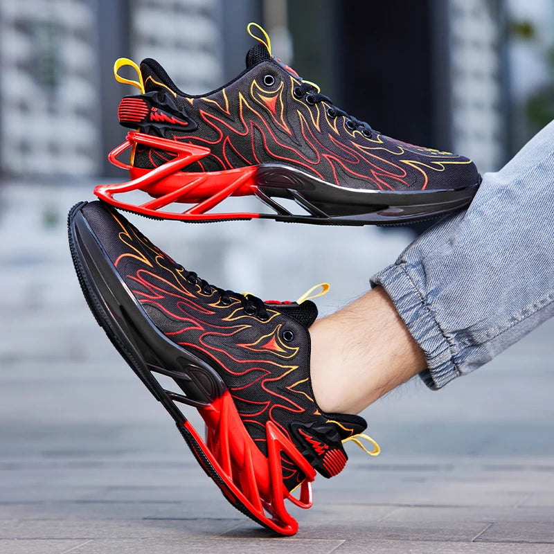 Men Sport Shoes Lace Up Breathable Casual Trainers For Men