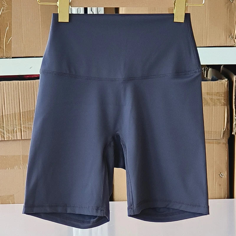 SDFHSFH Women's High Waist Yoga Shorts Nylon Elastane
