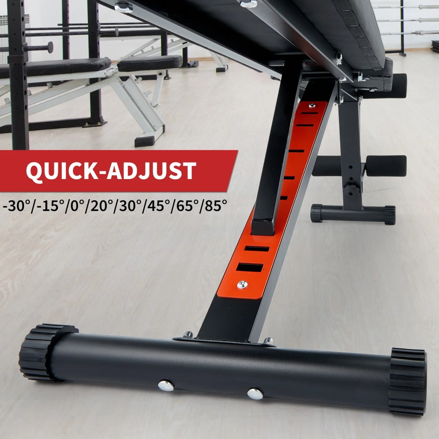 HiMISS Adjustable Weight Bench With Leg Extension And Preacher Curl