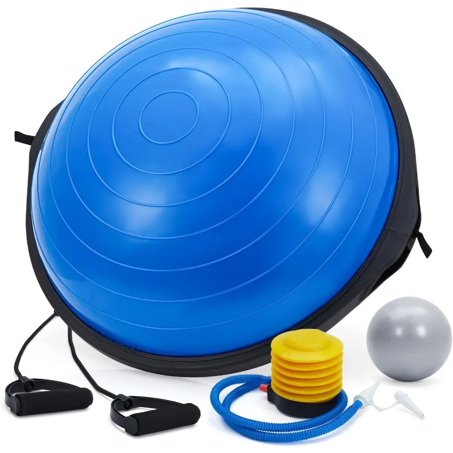 Inflatable Half Yoga Ball With Nonslip Base For Balance Training
