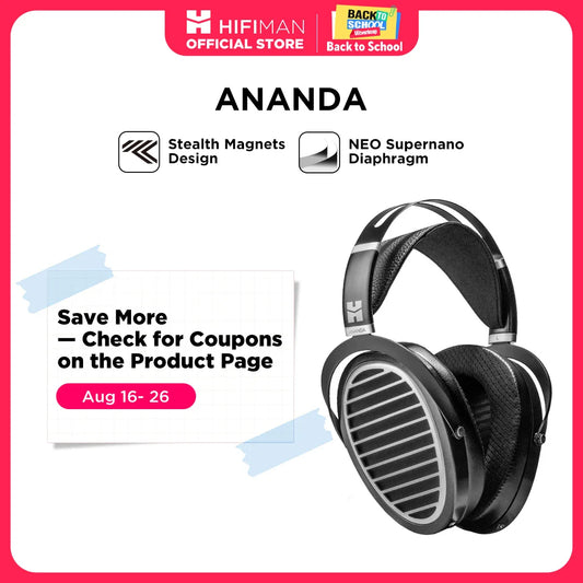 Refurbished: HIFIMAN Ananda Stealth Magnet Version Open-Back Over-Ear Planar Magnetic Hi-Fi Headphones for Audiophiles