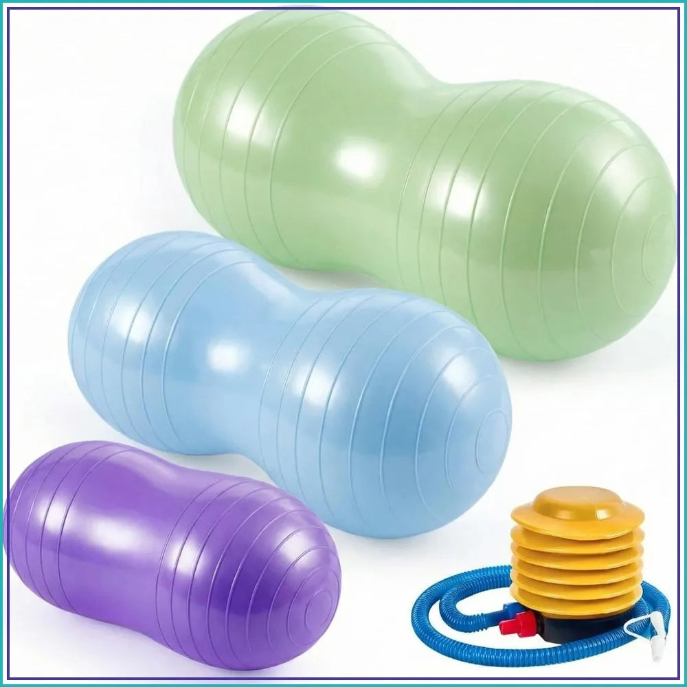 Peanut Ball for Kids Therapy Anti-Burst Exercise Yoga Ball with Pump for Pregnancy Birth Exercise Physical Therapy