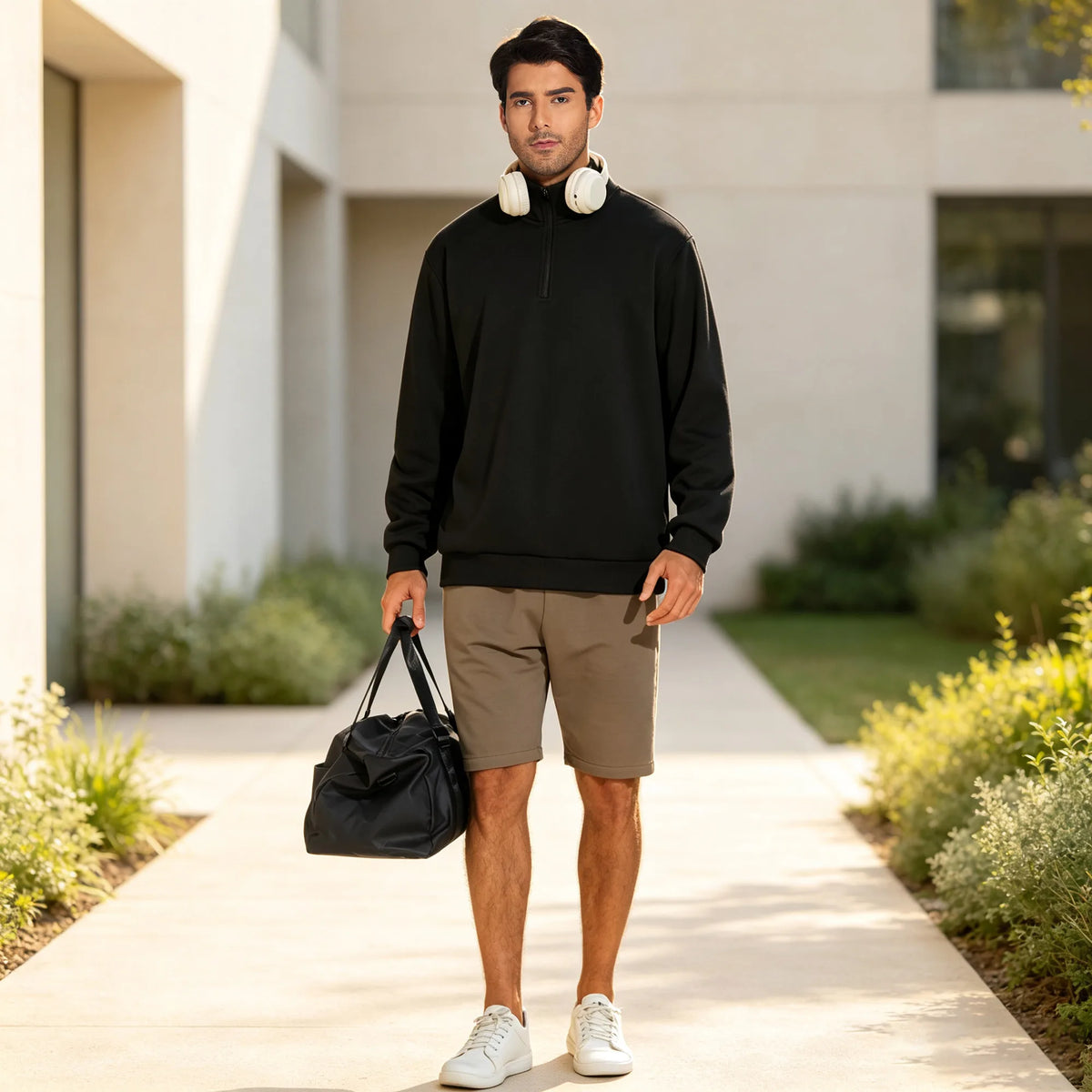 THE GYM PEOPLE Men's Half Zip Fleece Workout Pullover Sweatshirt