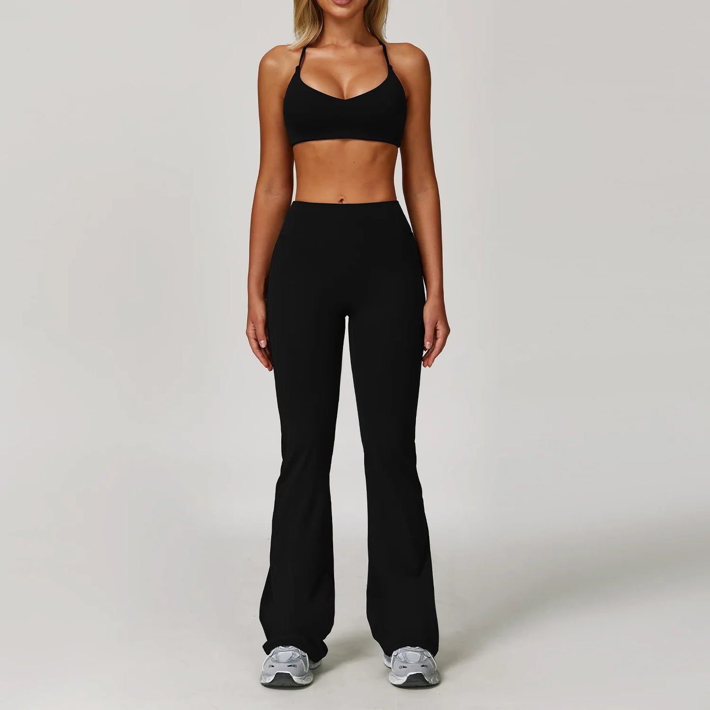 Womens Gym Set Yoga Wear Bra Jacket Leggings Shorts