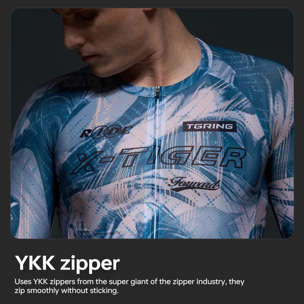 X-TIGER Summer Cool Men Short Sleeve Cycling Jersey Swift Wind Series Antibacterial Sweat-Wicking Ultralight Road Mountain Bike Clothing
