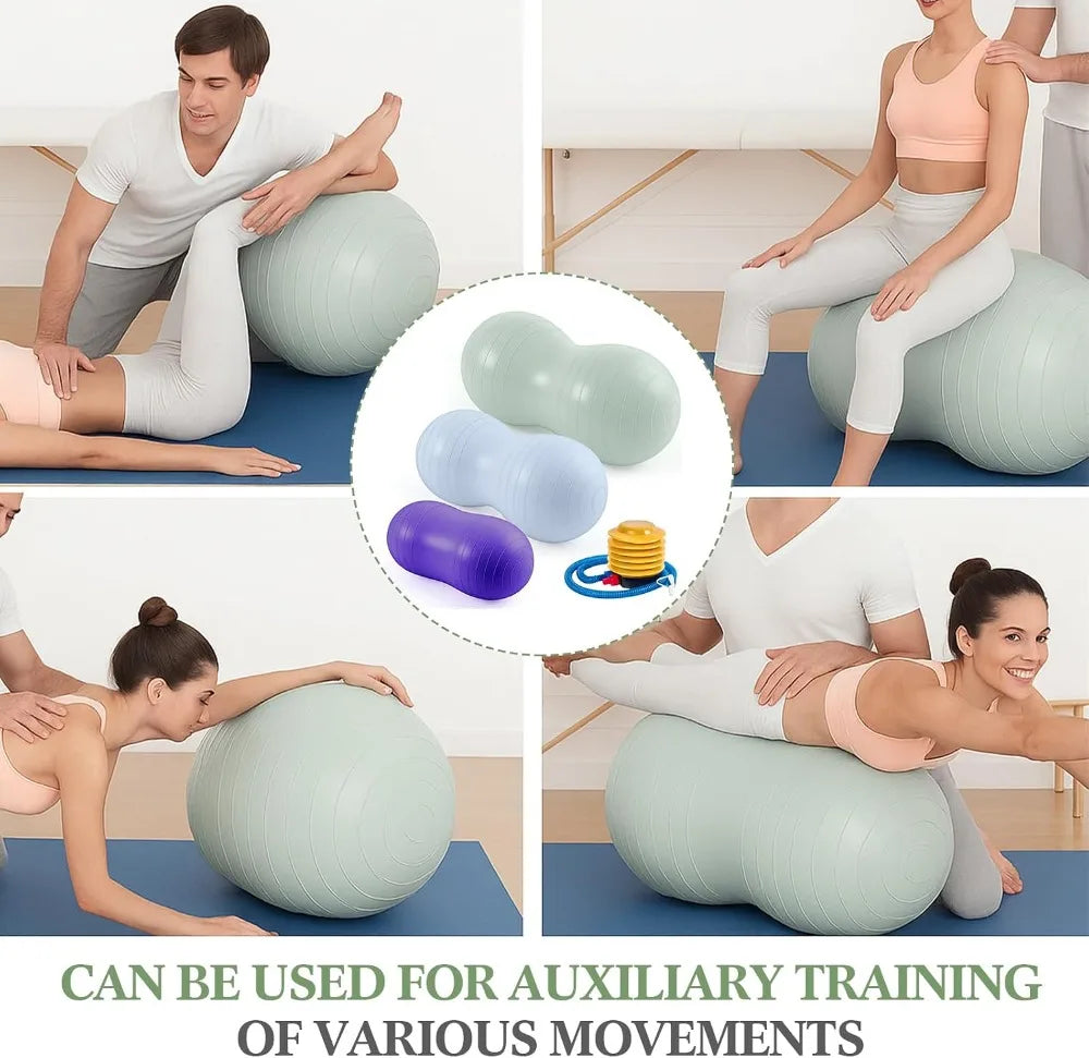 Peanut Ball for Kids Therapy Anti-Burst Exercise Yoga Ball with Pump for Pregnancy Birth Exercise Physical Therapy