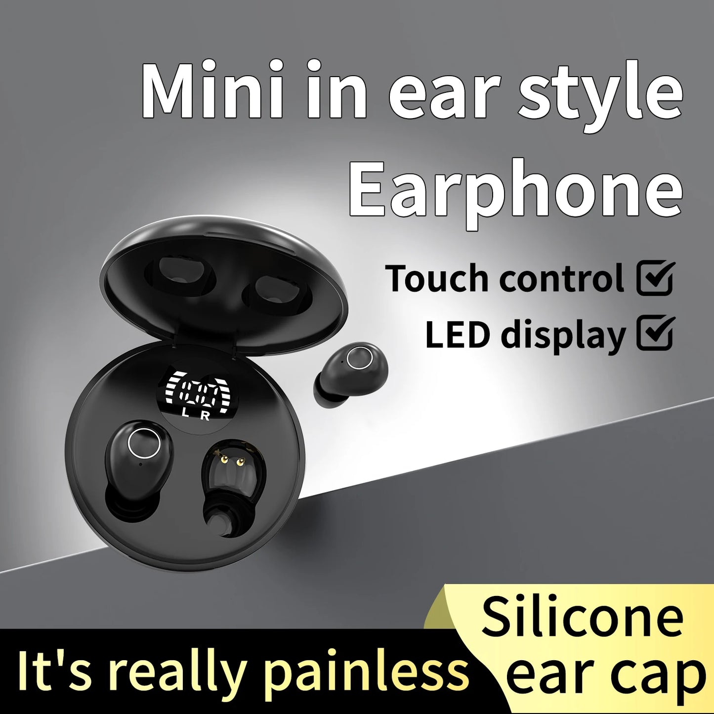 Ultra Small Invisible Sleeping Earbuds Wireless Bluetooth Earphones, Bass HIFI Music, Suitable For Casual Sports, Work, Classroom, Comfortable Wearing Noise Cancelling Headphones, Birthday Gift For Male And Female Couples And