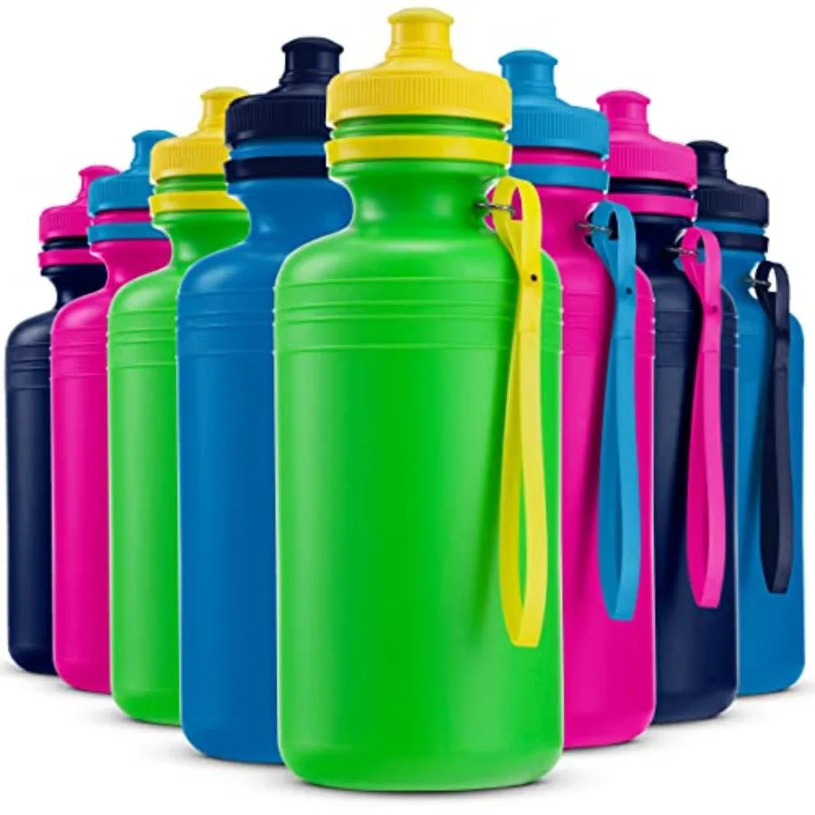Pack Twelve BPA Free Water Bottles With Pop Up Tops
