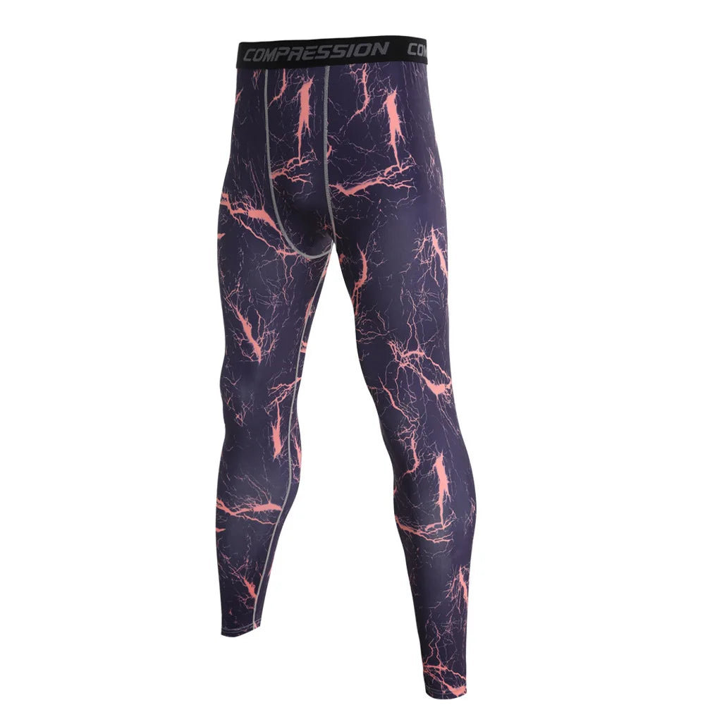 Camouflage Running Leggings For Men Quick Dry Compression Tights
