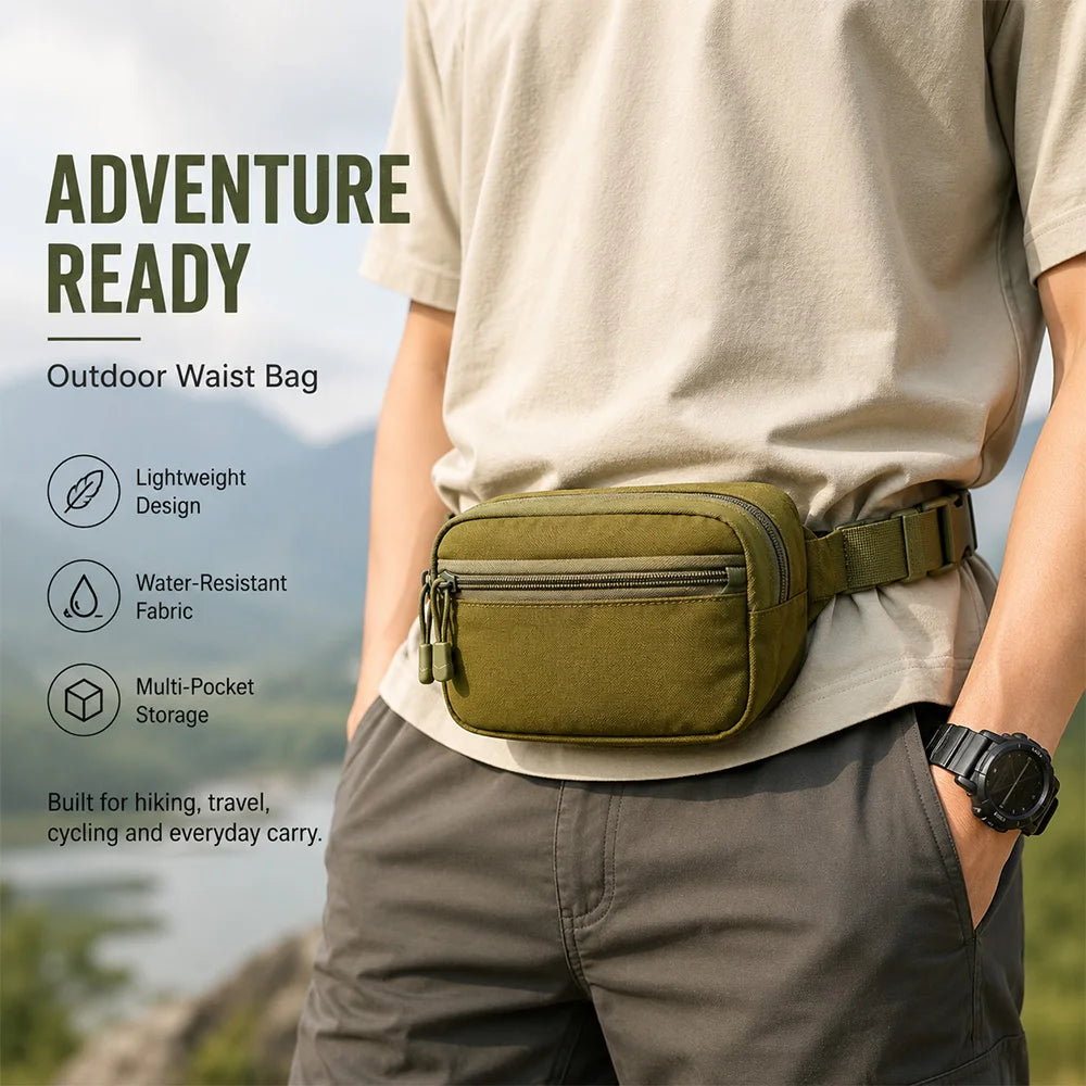 Outdoor MOLLE Tactical Waist Bag Nylon Multisport For Hiking And More