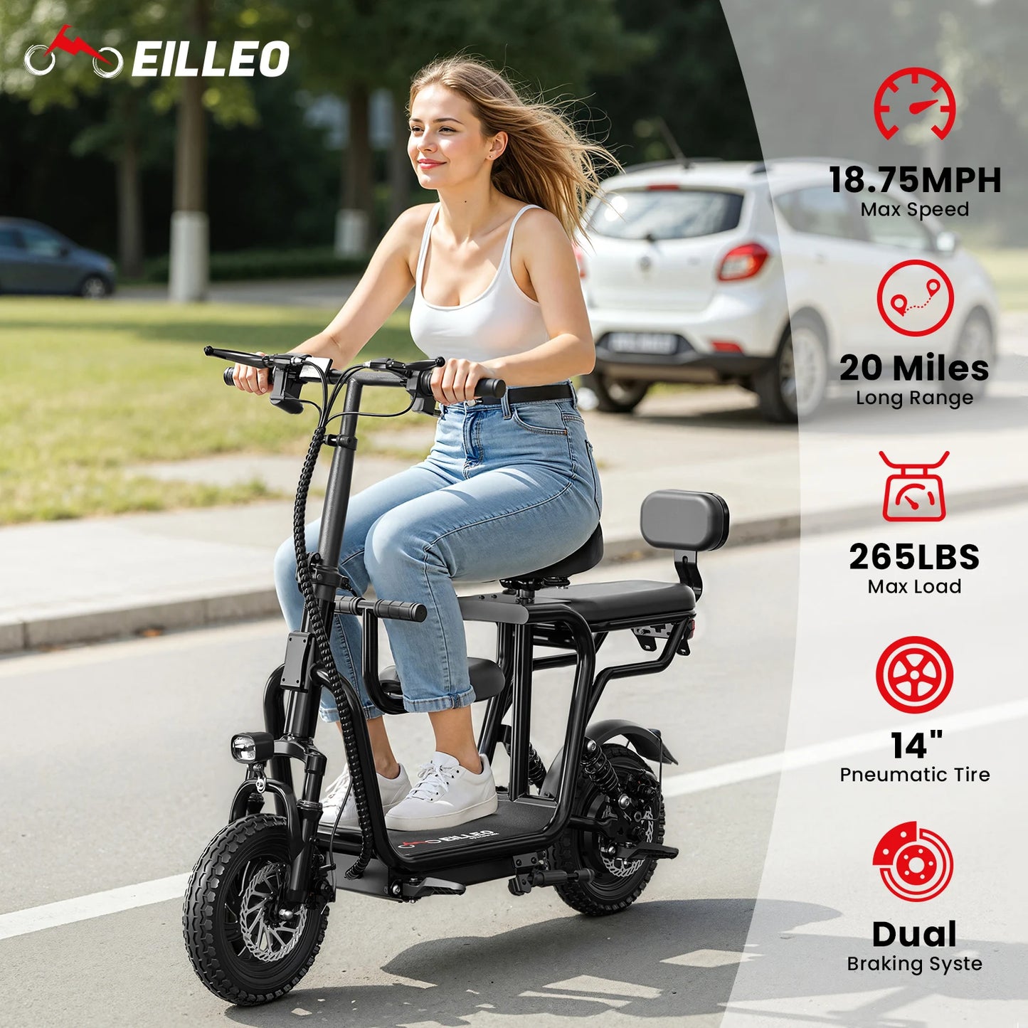 EILLEO SPACEWALK Foldable Electric Scooter with Seat for Adults