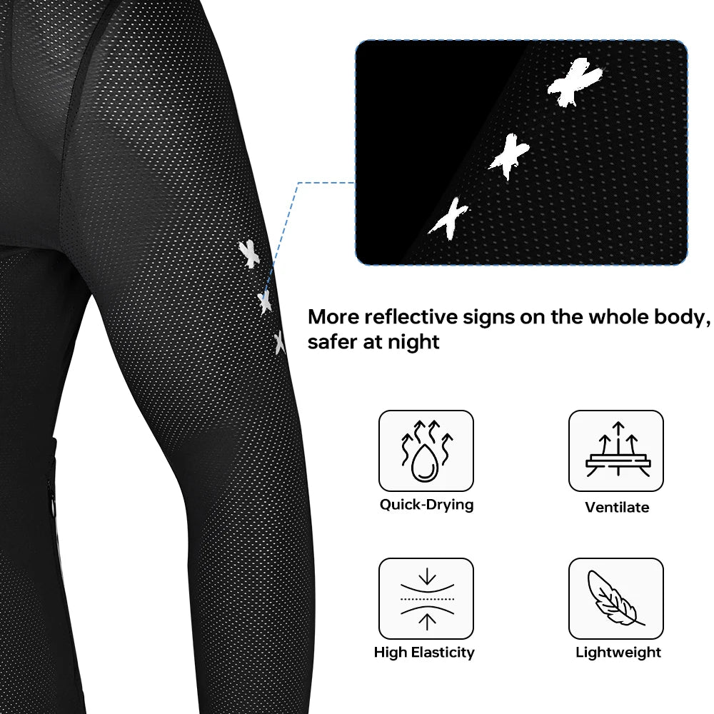 X-TIGER Summer Men's Long Sleeves Cycling Jersey Minimalist UV Protection Breathable Quick Dry Road Bike MTB Bicycle Riding Top