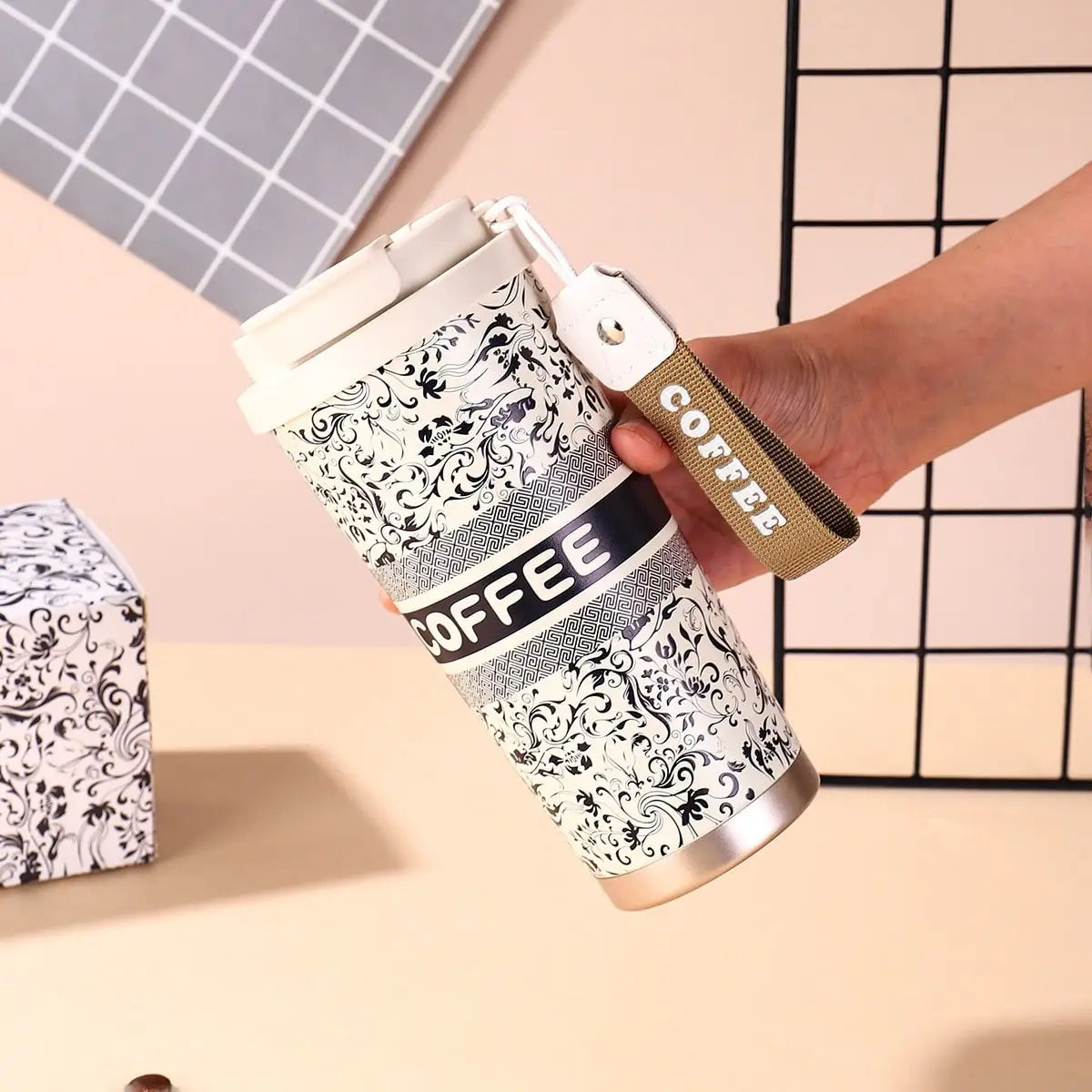 Stainless Steel Insulated Travel Coffee Tumbler With Leakproof Lid