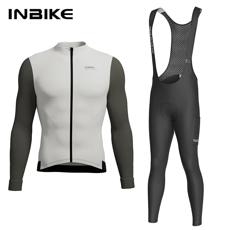 INBIKE Winter Fleece Cycling Jersey and Padded Bib Pants Set