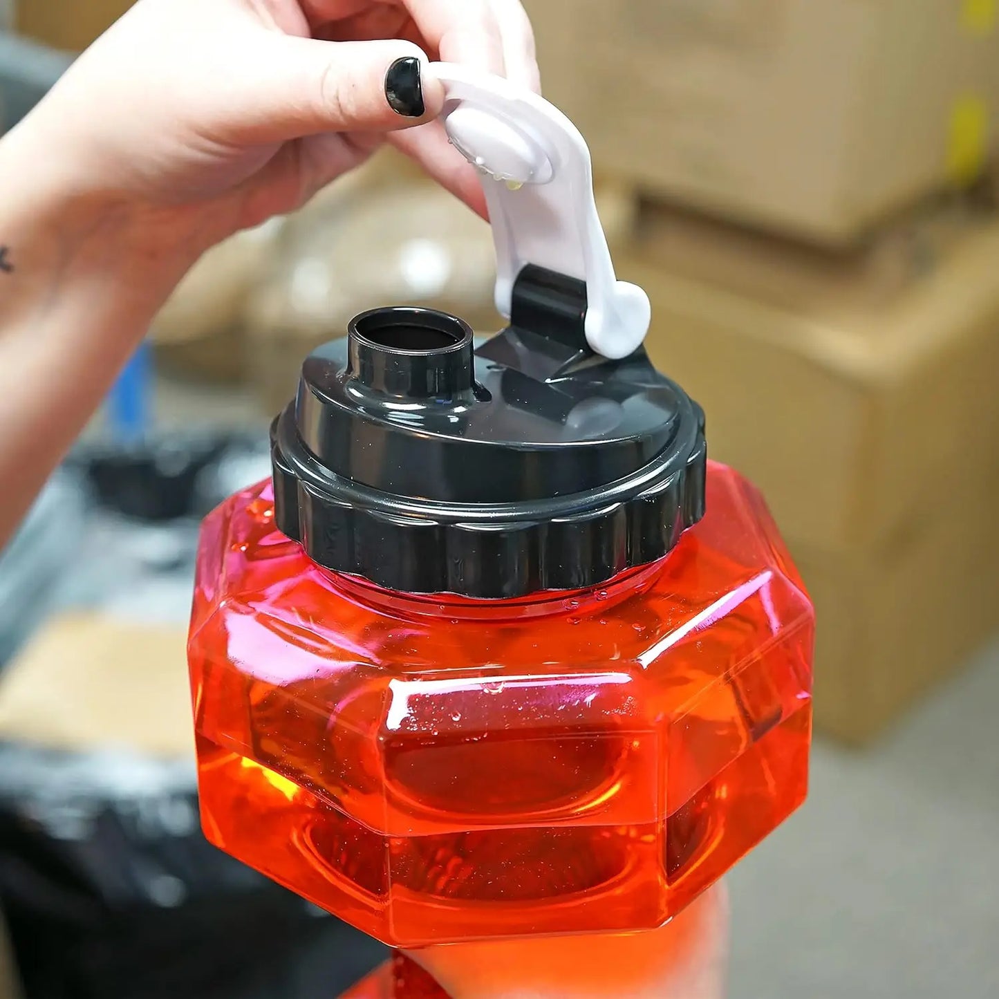 Dumbbell Water Bottle See-Through Hydration Gym Bottle
