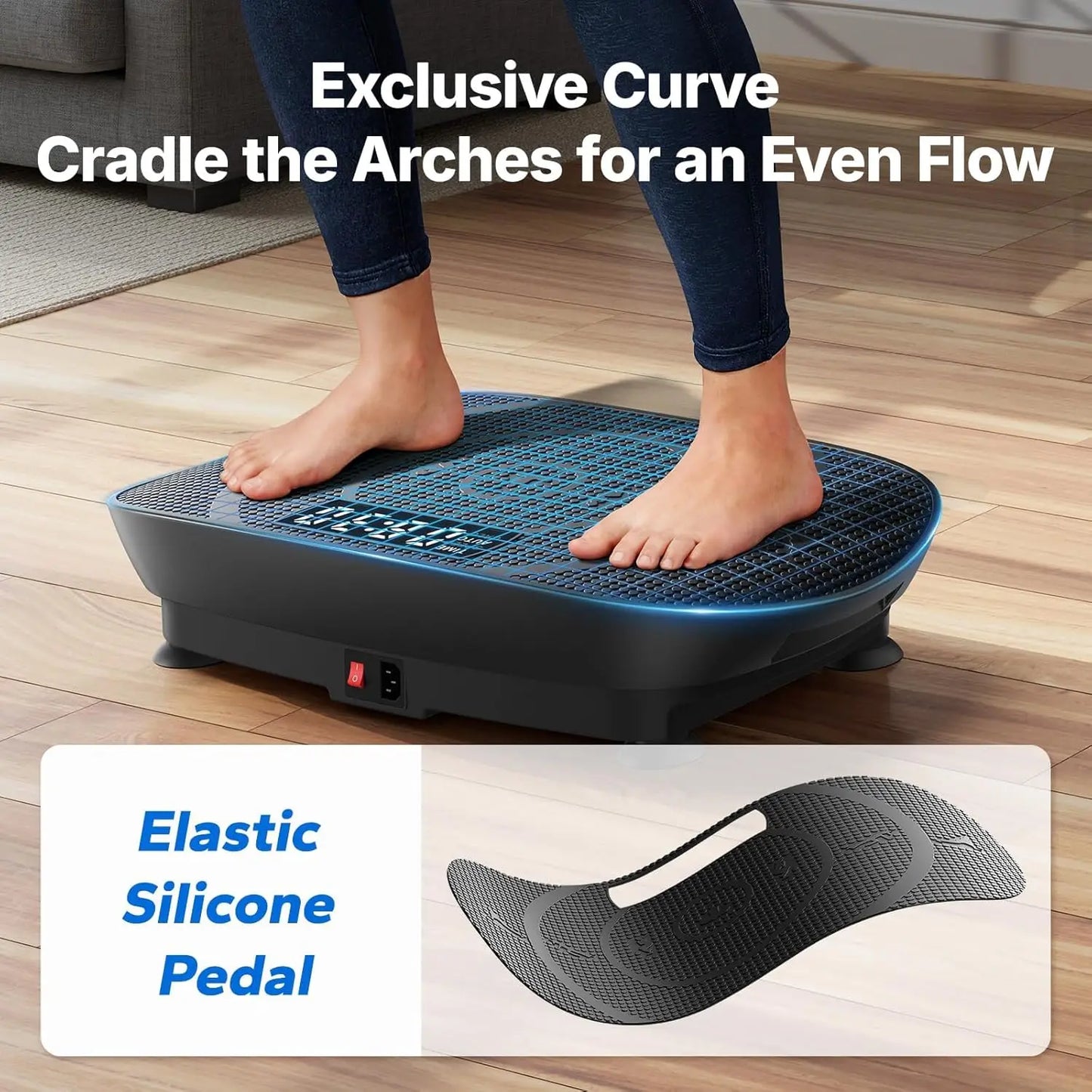 Curved Vibration Plate Exercise Machine With LED Calorie Display