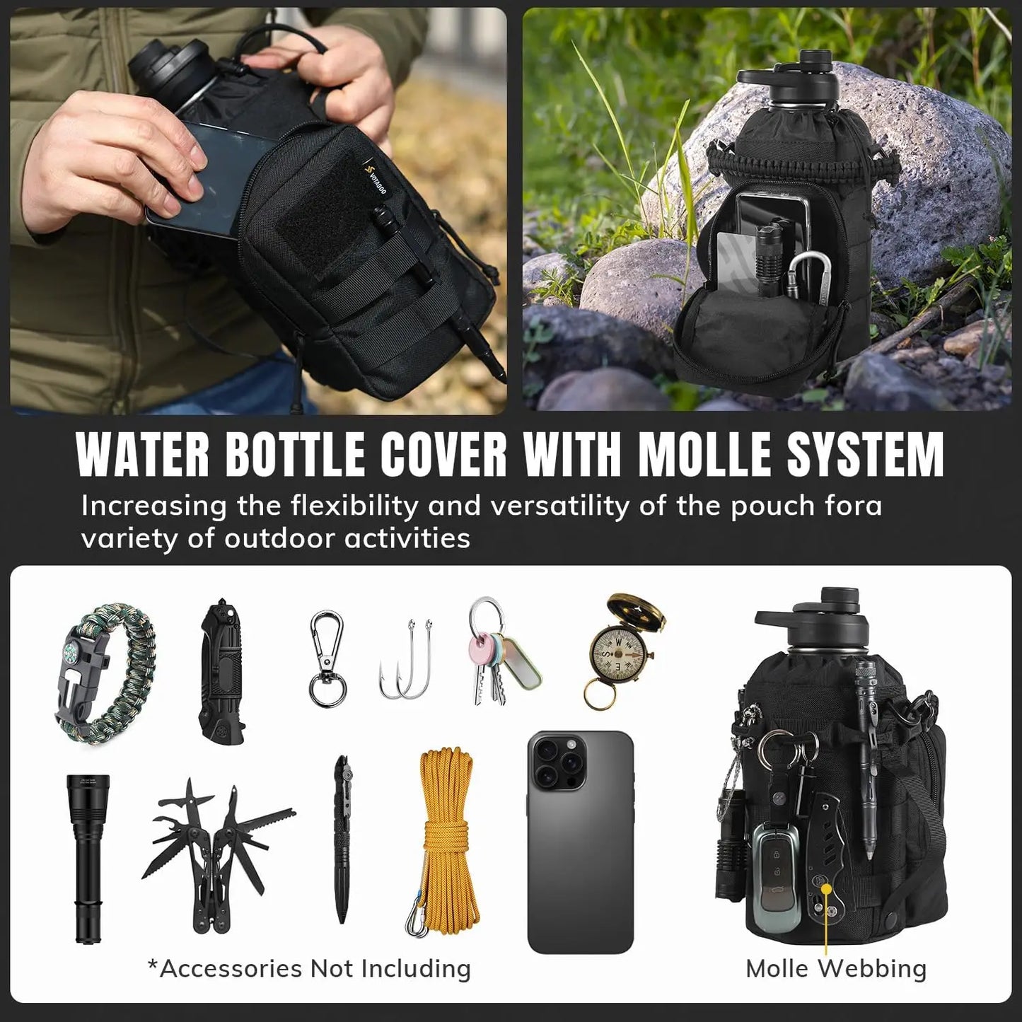 Stainless Steel Insulated Tactical Water Bottle With Sleeve