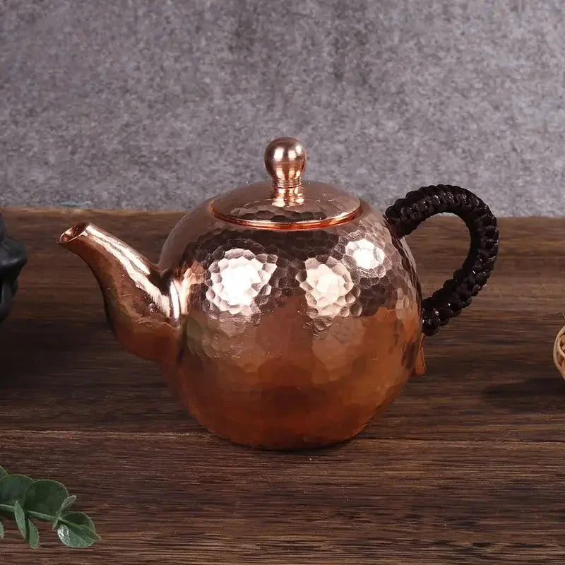 Handmade Antique Copper Kung Fu Teapot for Traditional Tea Brewing