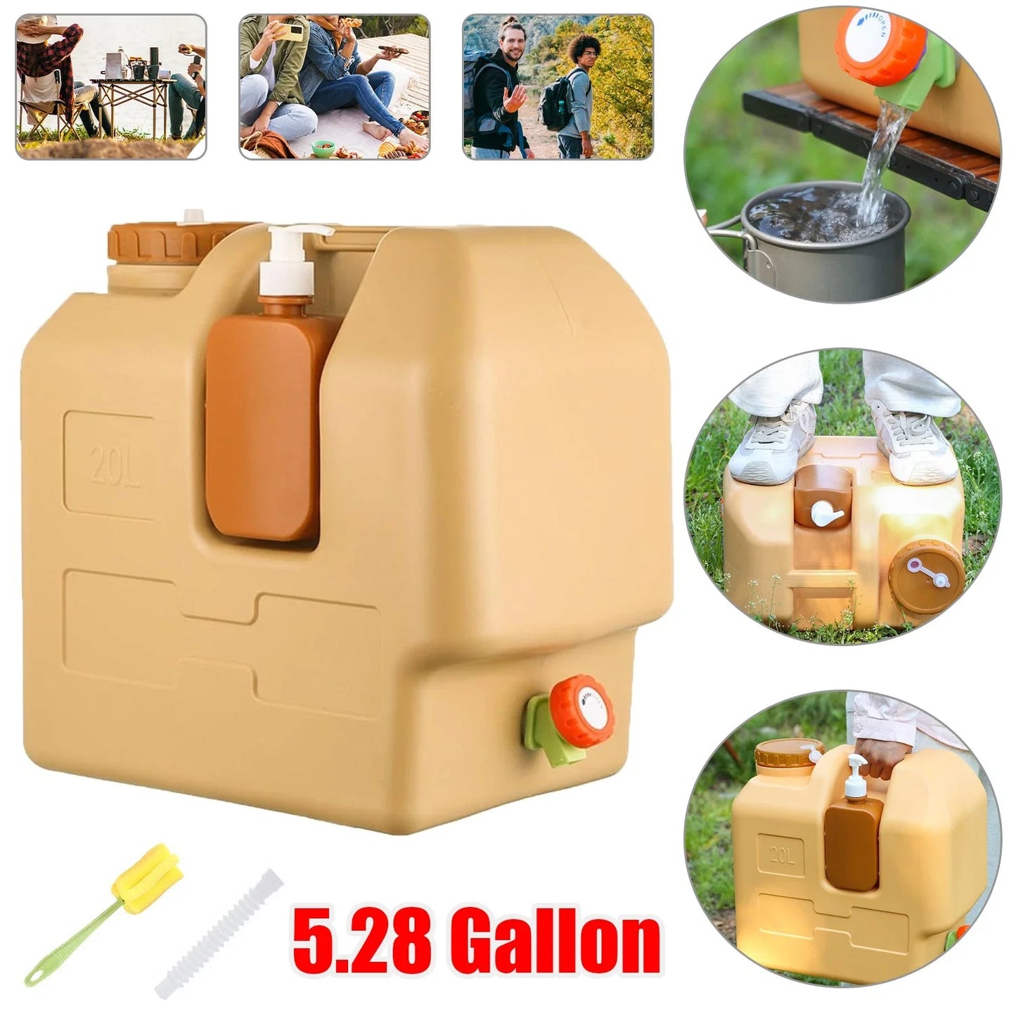 Emergency Water Container Portable Camping Water Bag With Spigot