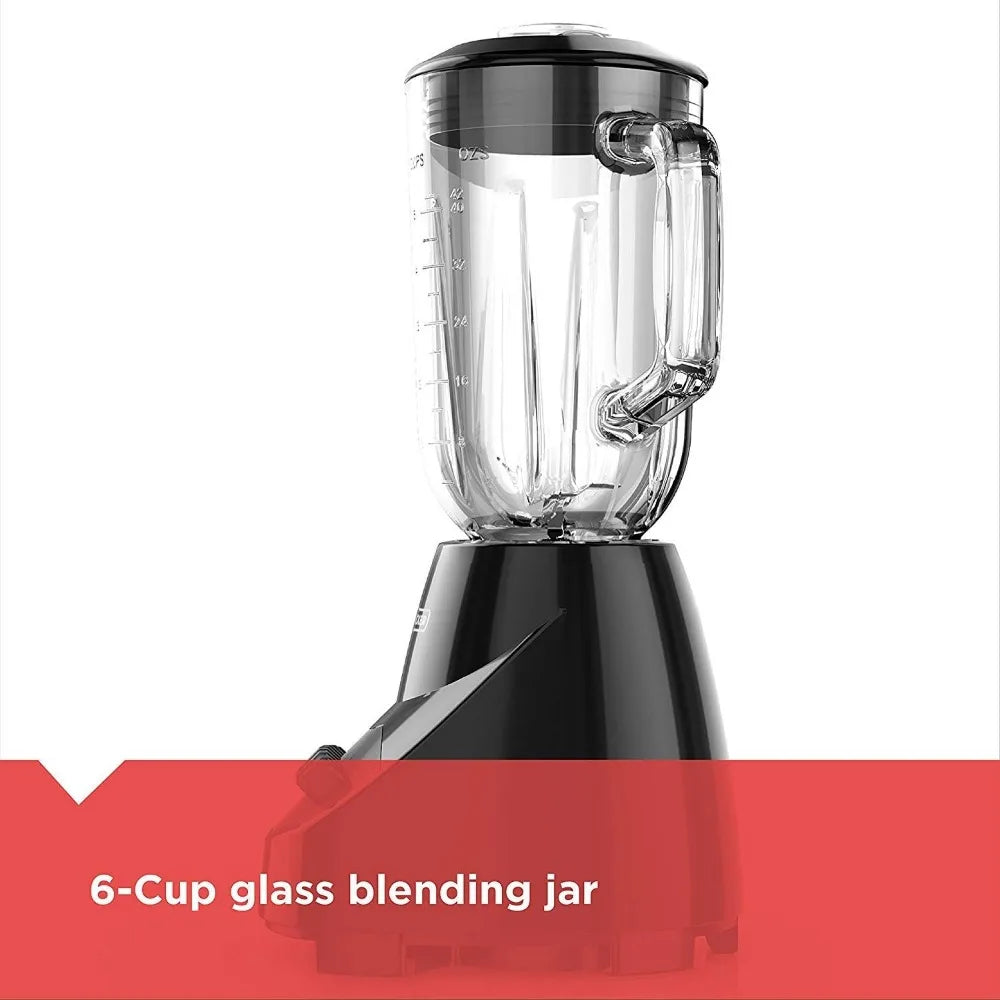 Countertop Blender with 6-Cup Glass Jar and 10-Speed Settings