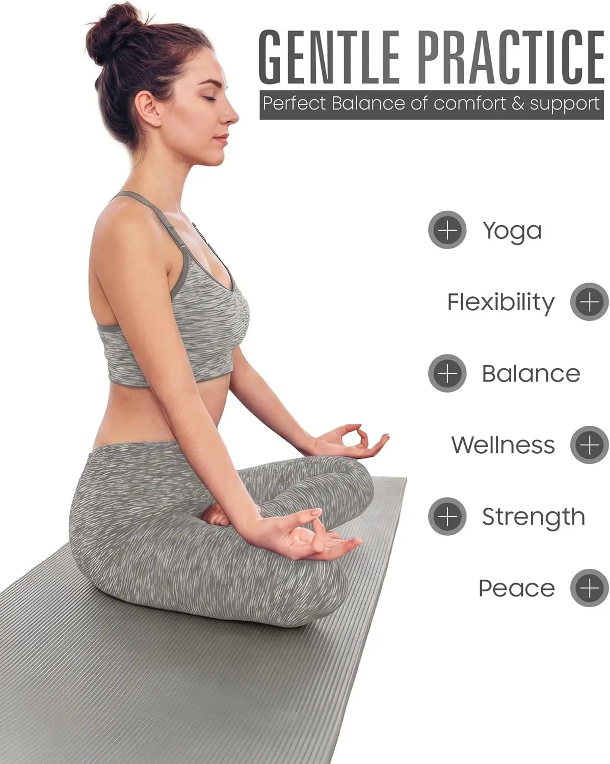 Yoga Mat Non-Slip Extra Thick Cushioning for Home Workouts