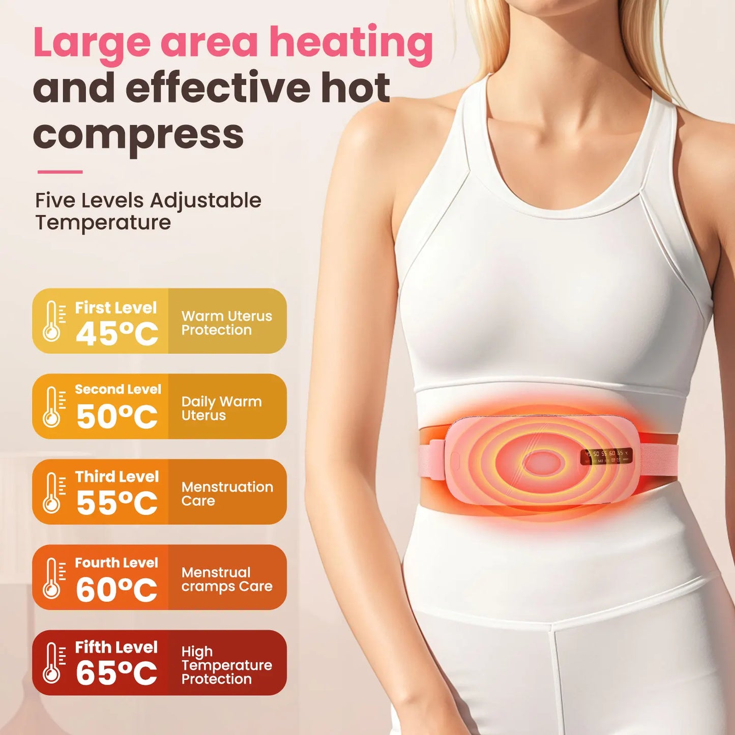 Portable Menstrual Heating Pad Massager Belt for Period Relief