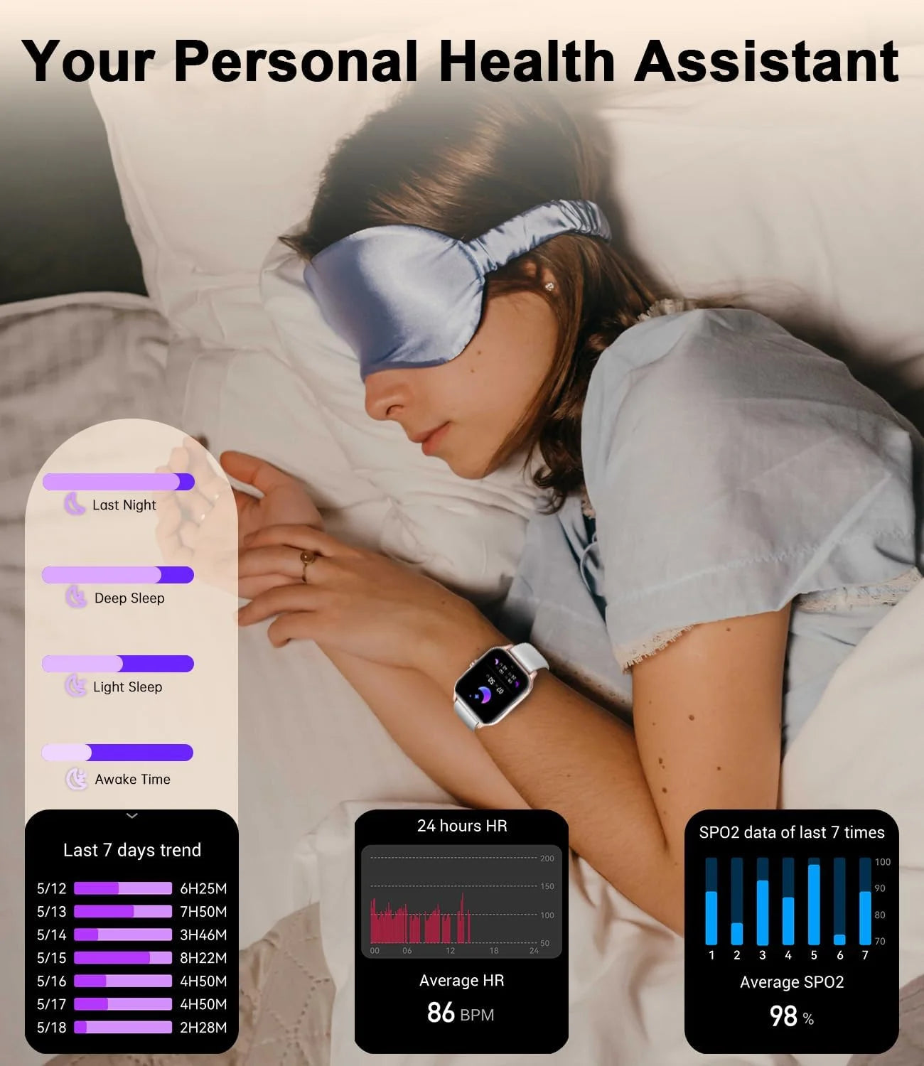 Android Womens Smartwatch With Calls 1.85Inch Touchscreen 100 Sports Modes