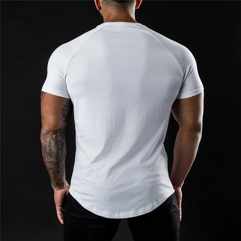 Plain Gym T Shirt Women Cotton Short Sleeve O Neck Slim Fit