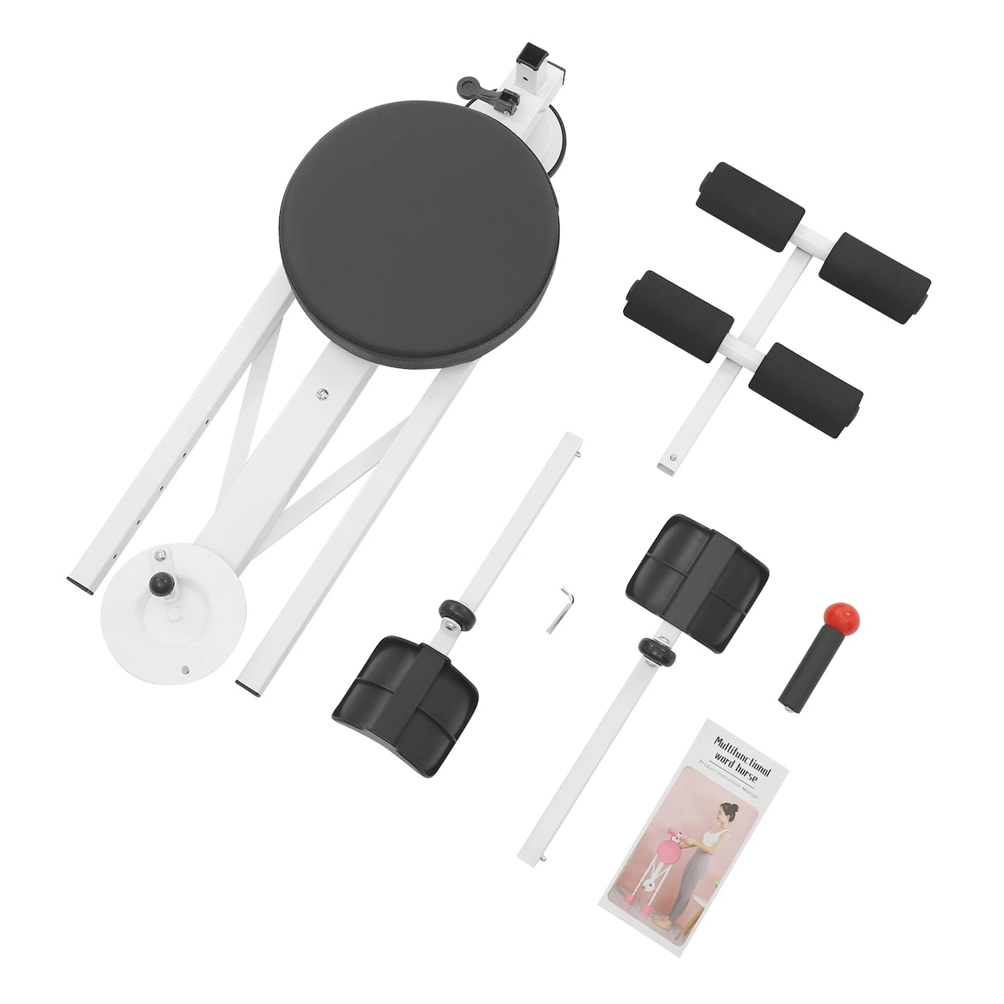 Foldable Leg Stretcher for Splits Yoga Dance, Adjustable 0-180° Opening Angle with 5 Telescopic Levels, Ergonomic Backrest & Suction Cup Base for Home Gym Flexibility